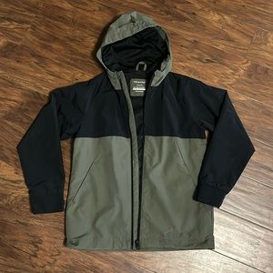 Boys Olive & Black Windbreaker Rain Coat
